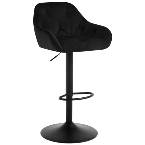 WOLTU Tabouret Bar, Chaise de Bar, Chaise Haute Bar, Chaise Haute Cuisine, Réglable en Hauteur, Tabouret Velours Pivotant, avec Accoudoirs et Repose-Pieds,...