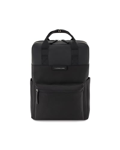 Kapten & Son Sac a dos Bergen All Black 11 L | Sac à dos femme & homme noir | avec compartiment pour ordinateur portable 13