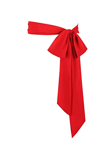 Juweniz Womens Long Chiffon Sash Waist Belt For Bridal Wedding Bridesmaid Prom Formal Special Occasion Dresses Belt 3 Red