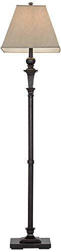 Regency Hill F15935R Madison Country Cottage Standing Floor Lamp 59 Inch Tall Italian Bronze Brown Metal Taupe Faux Silk Square Hardback Shade Decor thumb #5