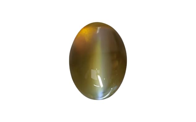 Piedra preciosa ojo de gato ovalada gema Lehsuniya de 5.25 quilates natural unisex