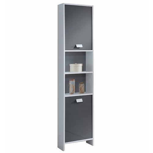 Miroytengo Columna de baño Alta en Color Blanco y Gris 40x170x20 cm