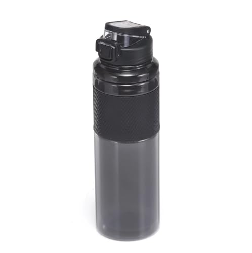 GDUFAMIU 32 fl oz Double Wall Tritan Plastic Water Bottle With Wide Mouth Lid, Insulated, BPA Free, Reuseable, Black