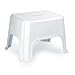 CABLEPELADO Taburete de plastico bajo - hasta 150kg - Ligero - Multifuncional - Escalera - peldaño - Antideslizante - apilable Color Blanco
