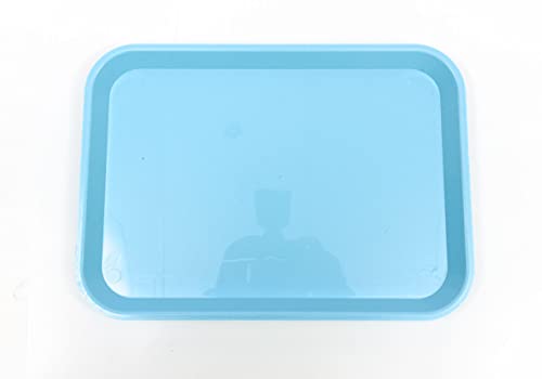 3X Dental and Medical Plain Set-Up Tray Flat Surface Autoclavable Size B (Baby Blue)