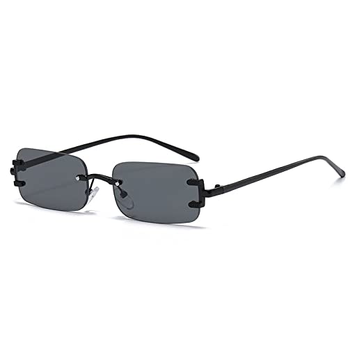 Small Frame Rimless Sunglasses Women Metal Rectangle Sun Glasses for Men UV400 Frameless Gradient Eyewear Uv400