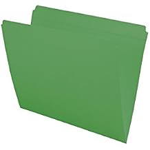 11 pt Green Folders, Full Cut Reinforced Top Tab, Letter Size Box of 100