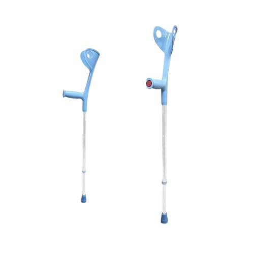 2 Unidades de Muletas Ortopédicas de Aluminio para Adulto | Con Altura Regulable | Ligeras, Resistentes y Seguras | Ajustables de 93 a 113 cm | Color Azul Claro | Sistema Antideslizante
