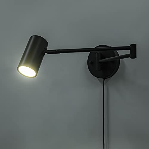 Image of 2 Pack Plug in Wall Sconce, Black Swing Arms Wall Lamp with Plug-in Cord Adjustable Wall Light for Bedroom Living Room (Light Source Included)