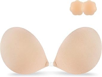grilix Adhesive Strapless Bra for Women Sticky Invisible Push up Silicone Bra for Backless Dress 2025 Upgraded Clasp Bras. (in, Alpha, M, 1 Months, A, 34, Regular, Beige)-picture-13