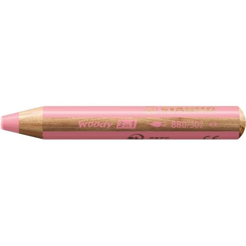 STABILO Multi-Talented Pencil woody 3 in 1 - Pack of 1 - Pastel Pink