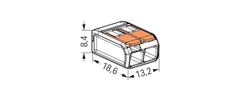 Image of WAGO 221-412 | Easy-to-Use electrical Wire Connectors | Pack of 16 | Compact, Tool-Free, Transparent - For Home, DIY & Electrical Projects - 2-Conductor