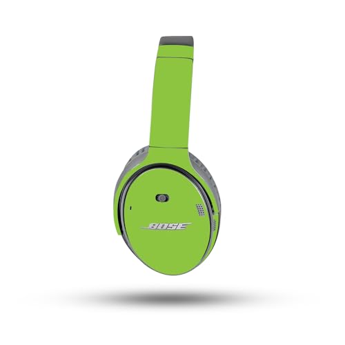 Image of MightySkins Skin Compatible with Bose QuietComfort 35 II Headphones - Solid Lime Green | Protective, Durable, and Unique Vinyl Decal wrap Cover | Easy to Apply, Remove, and Change Style