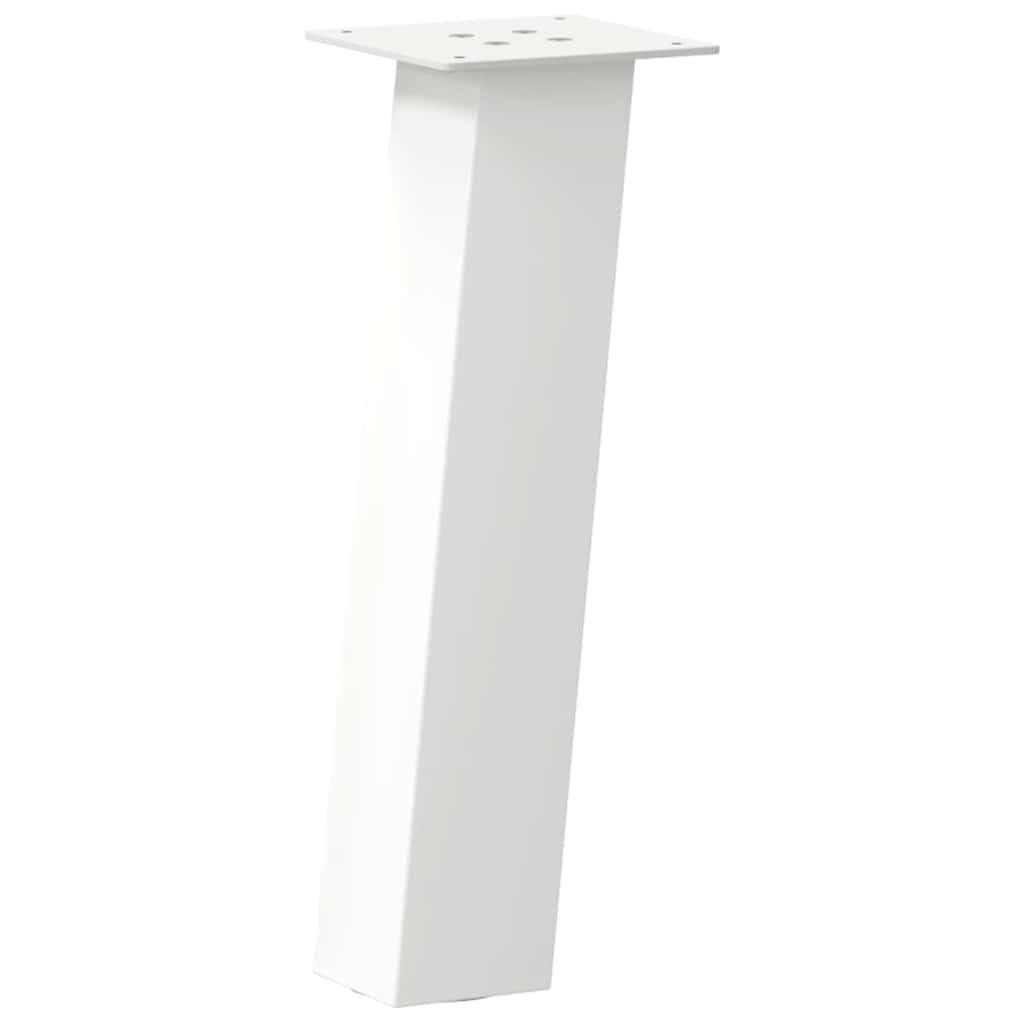Gambe per tavolino, 4 pezzi, 42 cm, acciaio verniciato a polvere, bianco