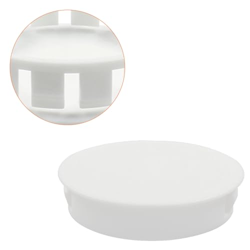 Image of 50PCS 1 Inch / 25mm Hole Plugs, Plastic Flush Type Hole Plugs Snap in Locking Hole Tube, Furniture Fencing Post Pipe Insert End Caps (White)