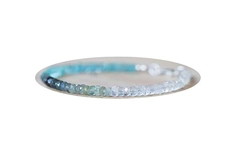 Bracelet aigue-marine mousse apatite fine jewelry minimaliste en argent
