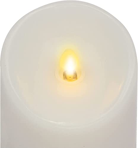 Luminara Colour Changing Flameless Pillar Moving Flame LED Candle, Scalloped Edge, Real Wax - Image 3
