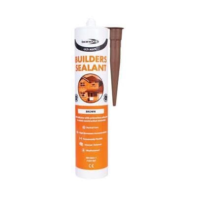 Bond it Ultimate Low Modulus Neutral Cure LMN Builders Silicone Sealant Building Silicone Sealant Internal External Door Window Frames Glass Cement Wood EU3 (Brown)