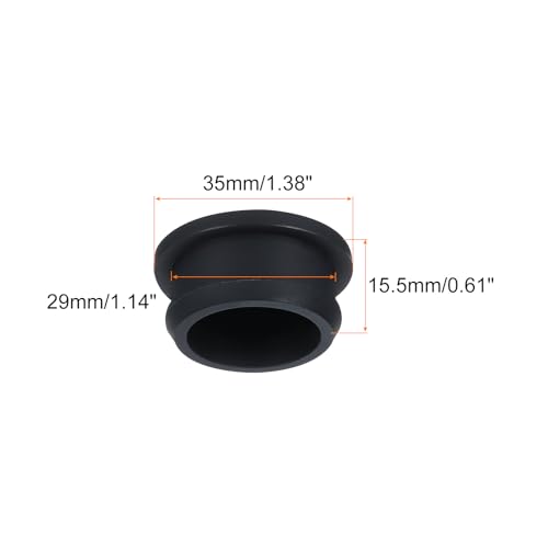 Image of Snap in Locking Hole Plugs Rubber Panel Seal Cover Drilled Silicone Caps, [for Kitchen Rubber, Waterproof Sealing Plugs] - 29mm /1.1in /Black /2Pcs