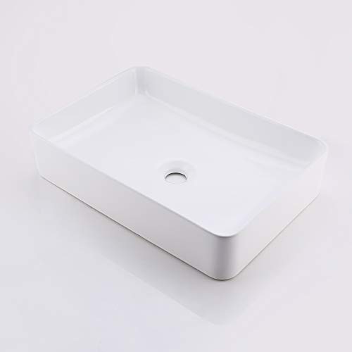 Kes Bathroom Vessel Sink 20 Inch Above Counter Rectangular White Ceramic Countertop Sink For Cabinet Lavatory Vanity, Bvs123S50 #TOP4