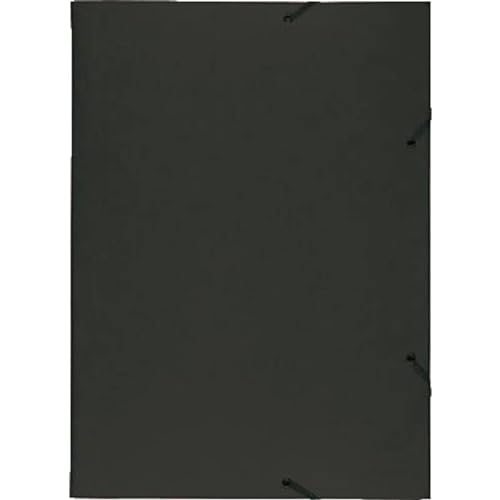 Exacompta 59502E Sammelmappe mit Gummizug und 3 Klappen aus Manila Karton 600 g, Nature Future, f&uuml;r Din A3, schwarz (DIN A3, Schwarz, 1)