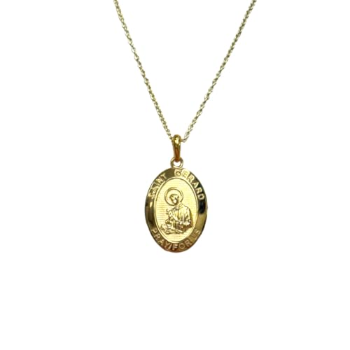 Gold Plated St. Gerard Necklace For Pregnancy - Vermeil Fertility Charm - Catholic Prayer For Pregnancy Necklace For Women Made In USA.