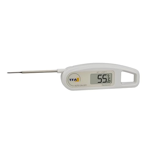 TFA Dostmann Thermo Jack digitales Einstichthermometer, 30.1047.02, Temperaturkontrolle von Lebensmittel, abwaschbar, L 116 (192) x B 38 x H 20 mm
