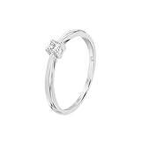 Time RoaD Anillo Mujer con Diamante Oro Blanco 9K de 375 ml - Diseño Ergonómico y Ajuste Perfecto DIA00040/16 - Ideal para Compromiso - Pedida - Alianza - Promesa - Anillos Mujer