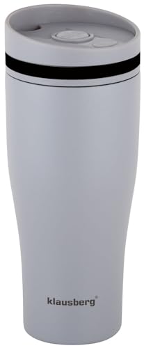 Klausberg Gobelet isotherme de voyage 380 ml en acier inoxydable 18/8 gris KB-7618
