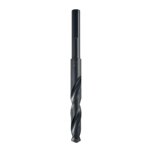 12,5 mm Bohrer mit reduziertem Schaft, HSS-Nitrier-Spiralbohrer, 10 mm Dreifachschaft-Schneidbohrer für Aluminium, Kupfer, Holz und Kunststoff (135° Schnittwinkel)