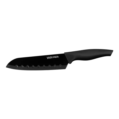 Recopilación de Cuchillos de cocina disponible en línea. 49 Cuchillo de Cocina, Vasconia Básicos, Color Negro, Hecho de Acero Inoxidable y Titanio, 17 cm, Santoku
