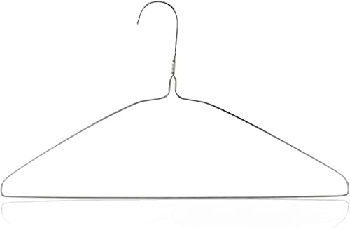 HANGERWORLD 20 Strong 41cm Metal 13 Gauge Silver Galvanised Wire Clothes Garment Trouser Bar Hangers