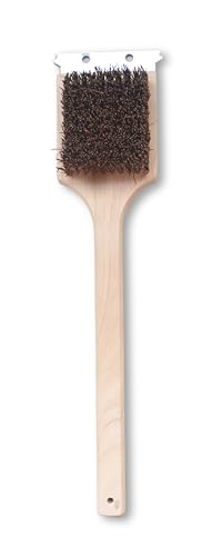 Deluxe Large Wood BBQ Brush Palmyra Bristles (Safe-Contains No Metal Bristles)