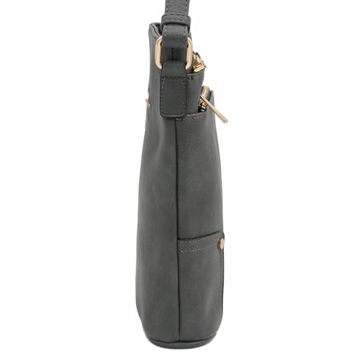 Image of ALYSSA Triple Zip Pocket Large Crossbody Bag