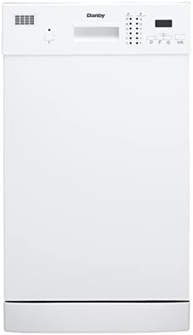 Danby 18 Inch Built in Dishwasher, 8 Place Settings, 6 Wash Cycles and 4 Temperature + Sanitize Option, Energy Star Rated with Low Water Consumption and Quiet Operation - White (DDW1804EW)