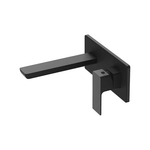 Lavita Rubinetto per lavabo da incasso per montaggio a parete - Aquila Nero Opaco, rubinetto da bagno per montaggio a parete, miscelatore per lavabo, monocomando, accessori per bagno