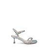 Jewel Badgley Mischka Maci Metallic Sandal with Rhinestone Knot Detail