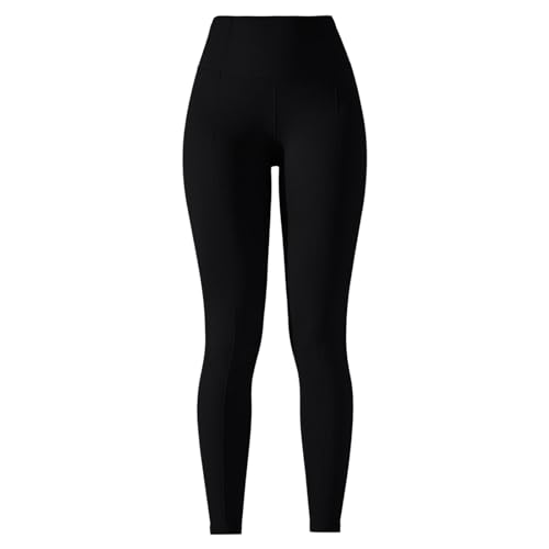 Generisch Pantalones de yoga delgados de cintura alta Jacquard de punto sin costuras para mujer, pantalones de yoga delgados, pantalones de fitness para correr, Negro , S