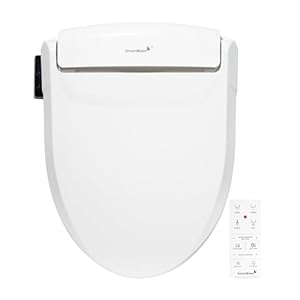 SmartBidet SB-1000WE Electric Bidet Toilet Seat with Heated Seating, Warm Air Dryer, Temperature Control Wash, and Remote Control, Elongated Seating