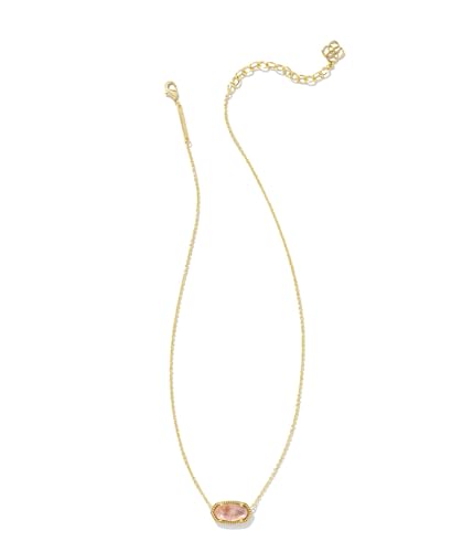 Image of Kendra Scott Elisa Pendant Necklace Gold Light Pink Iridescent Abalone One Size