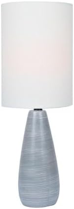 Quatro 17"H Gray Modern Accent Table Lamp with White Shade