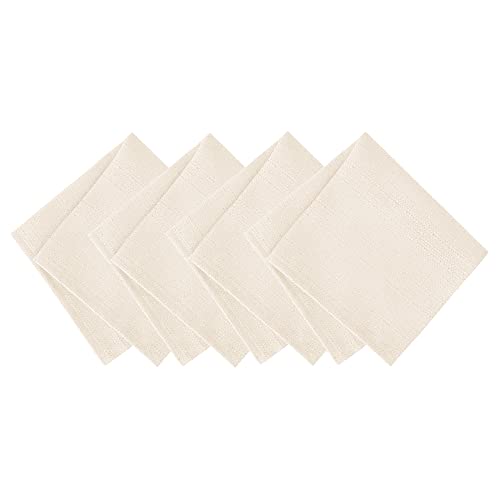 Elrene Serviettes tissu résistant eau tache ivoire 17"x17" lot 4