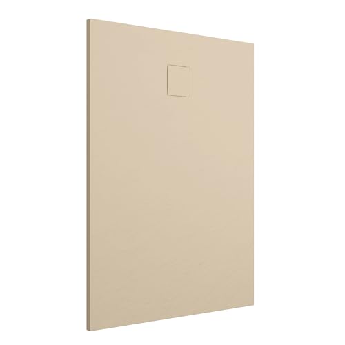 Piatto Doccia 70x120 cm Avorio Effetto Pietra Rettangolare in SMC