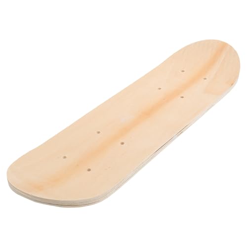 SAFIGLE Tavola da skateboard: tavola da skate in legno d'acero a 7 strati, vuota, per ragazzi e ragazze, per principianti, double face, 43 cm, in legno d'acero grezzo, per pittura e creatività