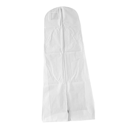 GLEAVI 1PC Wedding Dress Storage Bag Fishtail Garment Cover for Bridal Gown Nonwoven White for Photography Events and Preservation