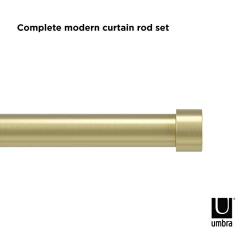 Umbra Cappa Curtain Rod, Includes 2 Matching Finials, Brackets & Hardware, 36 To 66-Inches, Brass #TOP5