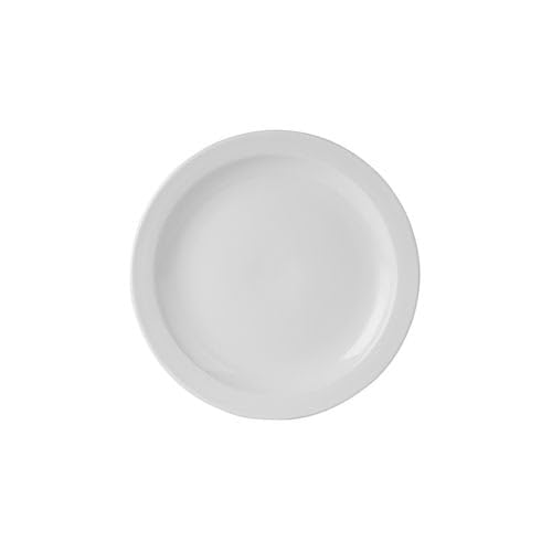 We Can Source It Ltd Simply Tableware Porcelain Narrow Rim Plate, 16.5cm (6.5") Round Ceramic Serving Dishes Dessert Side Plate, Dishwasher & Microwave Safe, Pack of 6