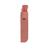 Protección solar UV. VOGUE - Paraguas automático plano ultra ligero. Paraguas Anti-Viento (Wind Proof), con apertura y cierre automático. Protección UV. (Coral)