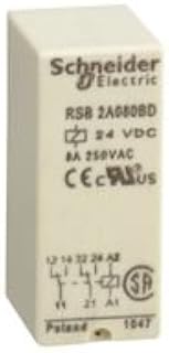 SCHNEIDER ELECTRIC RSB2A080BD INTERFACE RELAY, DPDT, 24VDC, 8A PLUG-IN
