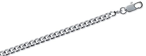 Chaine en Argent 925 robuste avec maille gourmette diamantée 3,5mm anti-torsion Tata Gisèle